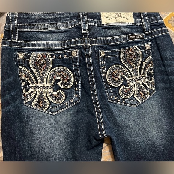 MISS ME SIZE 29 X 30 MID-RISE HAILEY SKINNY EMBROIDERED BACK POCKETS DENIM JEANS - Picture 3 of 5